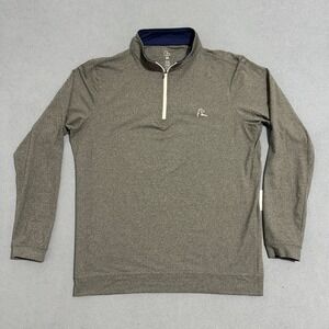 Rhoback Performance Quarter Zip Golf Sweatshirt Heather Grey Mens Size Medium